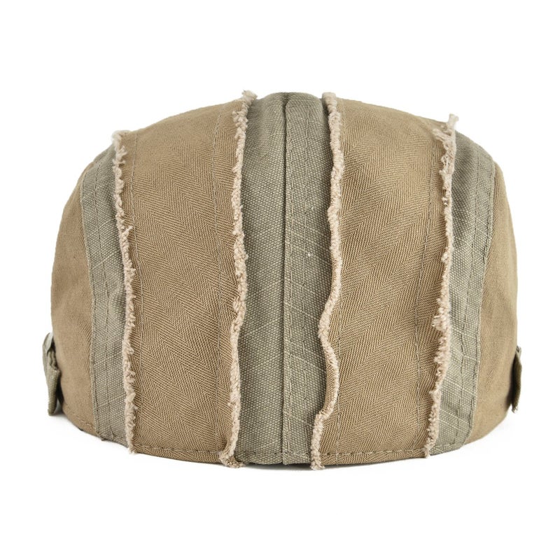 VOBOOM 100% Cotton Distressed Ivy Newsboy Caps Cabbie Gatsby Hat (Khaki) - Image 4